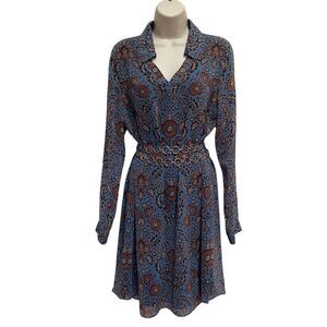 CAbi Provincial Dress Floral Sheer Sleeves Sz M